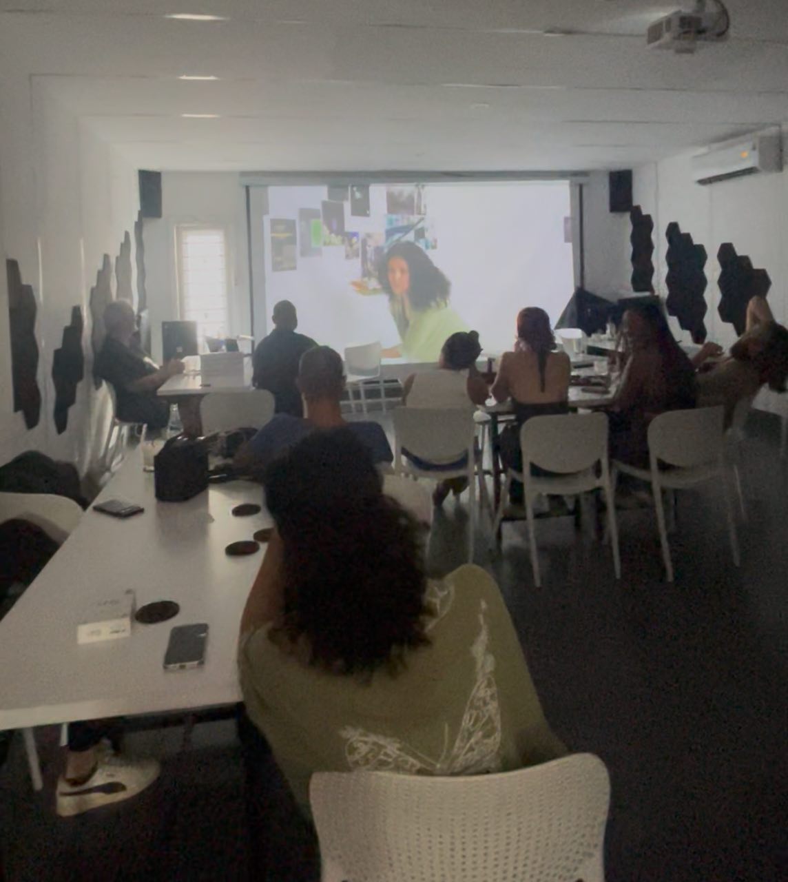Participants watching the Tiny Film Club screening